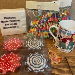 PARTY Crate & Barrel Floating Candles Pier One Umbrella Drink Sticks Napkins